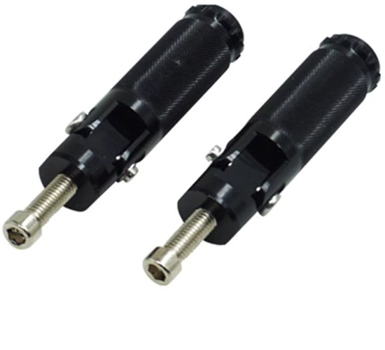 FORS motor Voetsteunen CNC Aluminium Zwart M8 set van 2 Stuks